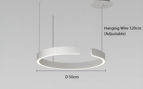 "Briar Minimal Modern C-Shaped Pendant Lamp - Front View" "Elayne Lights Contemporary Lighting Collection" "Briar Pendant Lamp in Sleek Aluminum Finish" "Briar Lamp Dimmable LED Illumination" "Easy Installation - Semi-Flush Mount Design" "Durable Aluminum Construction - Long-lasting Elegance